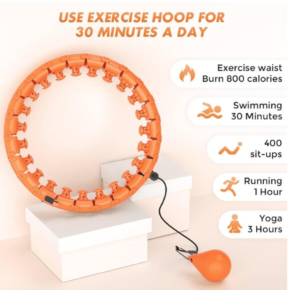 YOMISOY Weighted Exercise Hoop Plus Size for Adults, Smart 32 Knots Fitness Hoop - Picture 5 of 6